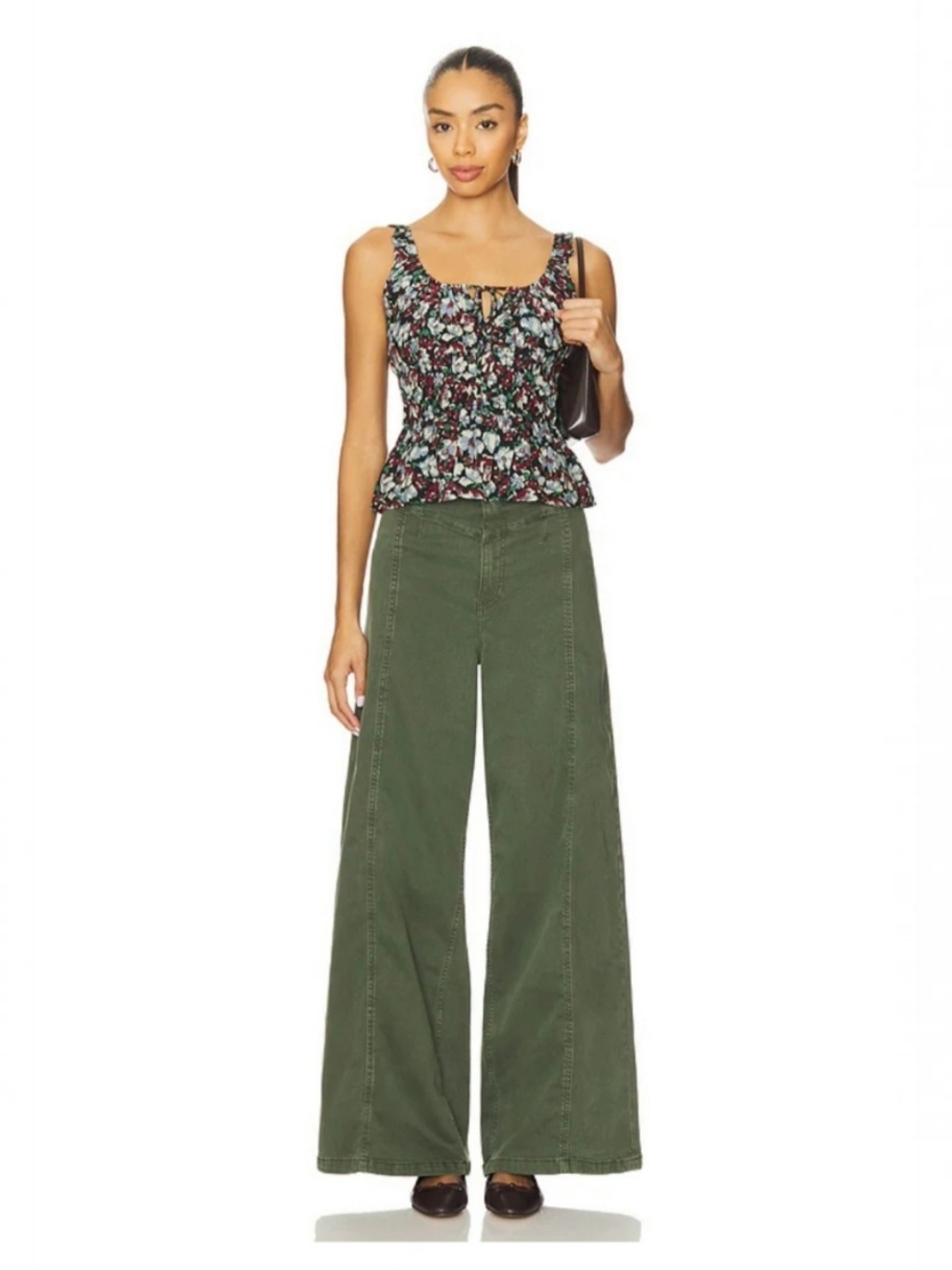 Free People We The Free Libre Wide Leg Jeans Thyme Size 25